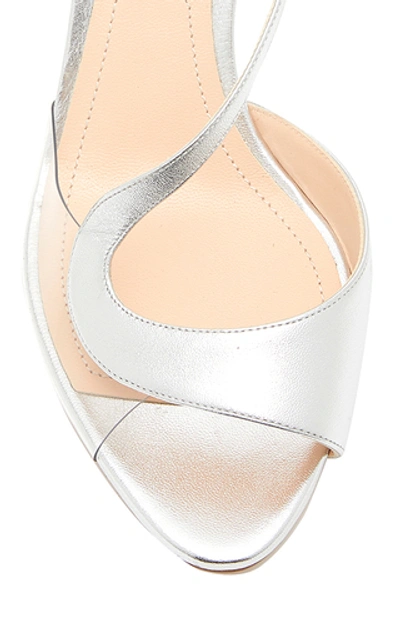 Shop Nicholas Kirkwood Maeva Pearl-embellished Leather Sandals In Silver