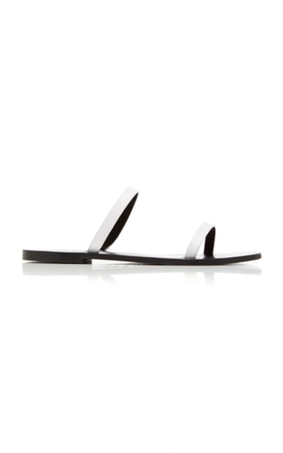 Shop A.emery Lola Snake-effect Leather Sandals In White