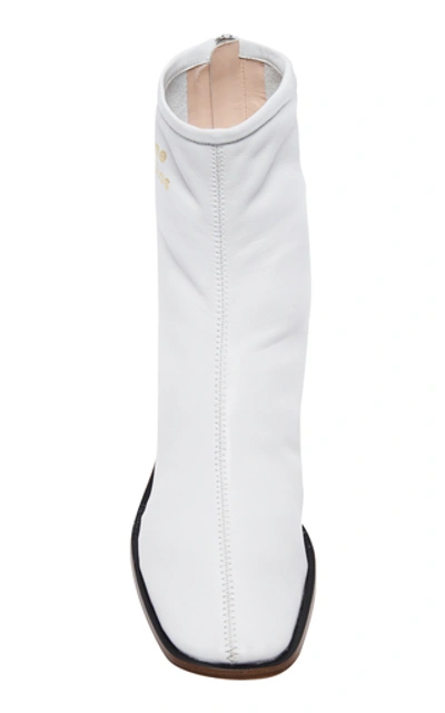 Shop Acne Studios Bertine Leather Sock Boot In White