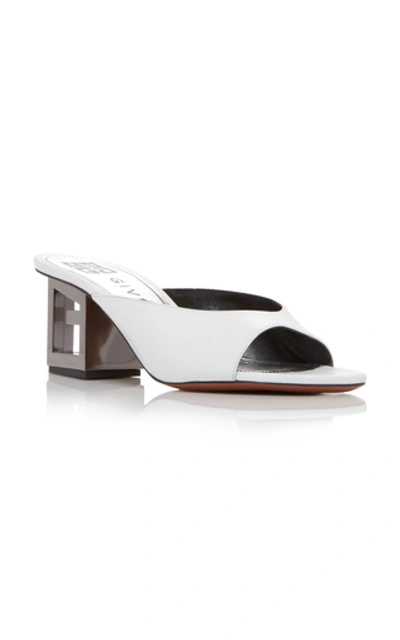 Shop Givenchy Metallic Leather Mules In White