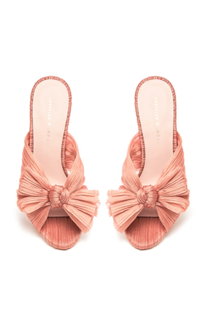 Shop Loeffler Randall Penny Knotted Plissé Mules In Pink
