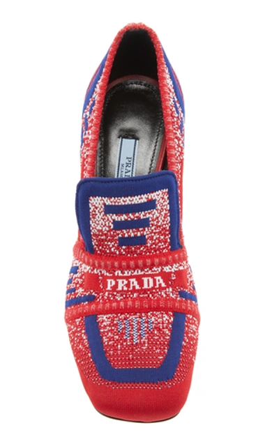 Shop Prada Chunky Heel Knit Loafer In Multi