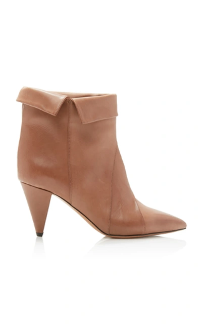 Shop Isabel Marant Larel Leather Ankle Boots In Neutral