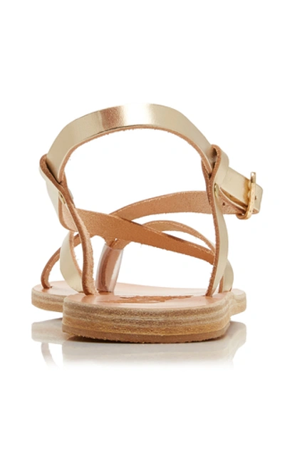 Shop Ancient Greek Sandals Semele Leather Sandals In Gold