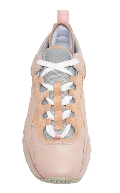 Shop Acne Studios Manhattan Leather, Suede And Mesh Sneakers In Pink