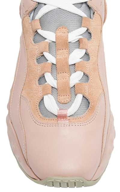 Shop Acne Studios Manhattan Leather, Suede And Mesh Sneakers In Pink