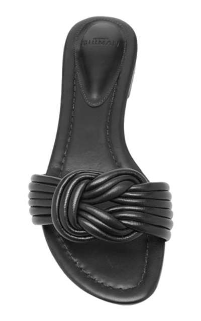 Shop Alexandre Birman Vicky Flat Leather Sandals In Black