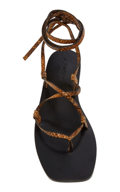 Shop A.emery Finnley Snake-effect Leather Sandals In Brown