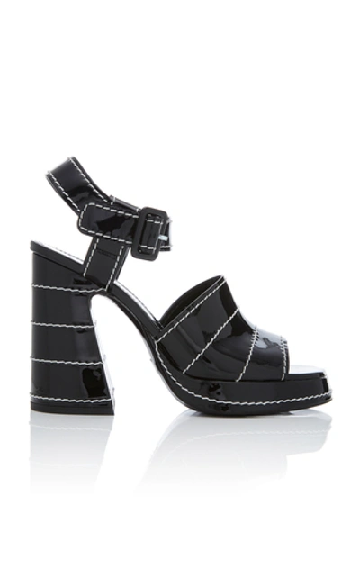 Shop Proenza Schouler Patent-leather Platform Sandals In Black
