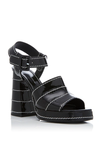 Shop Proenza Schouler Patent-leather Platform Sandals In Black