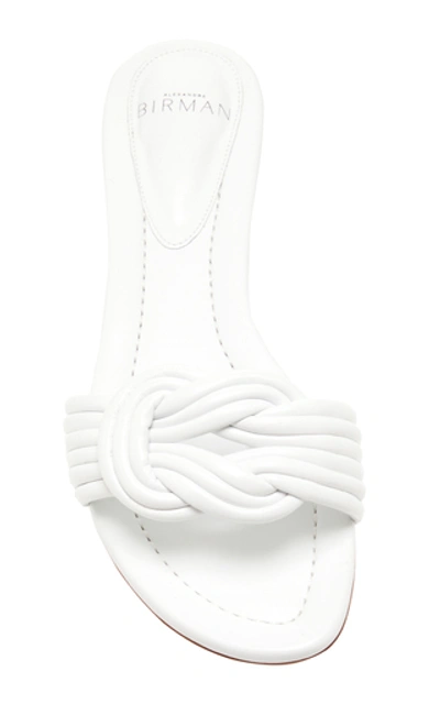 Shop Alexandre Birman Vicky Flat Leather Sandals In White