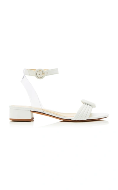 Shop Alexandre Birman Vicky Knotted Leather And Pvc Sandals In White