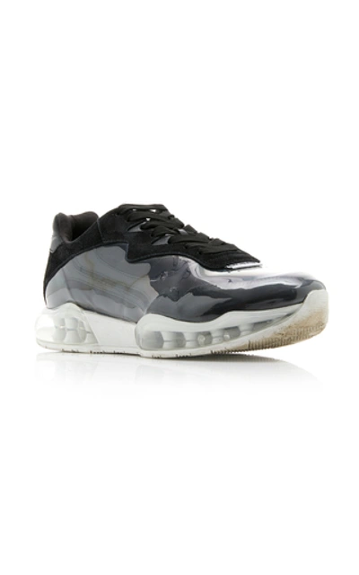 Shop Alexander Wang Stadium Two-tone Suede, Mesh And Rubber Sneakers In Black