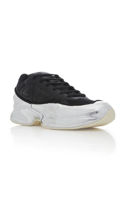 Shop Adidas Originals Ozweego Two-tone Leather Sneakers In Black