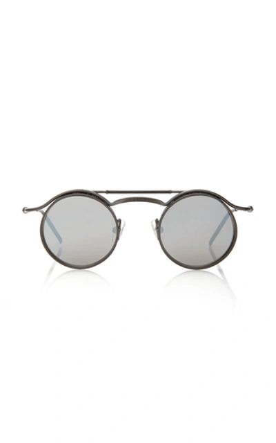 Shop Matsuda Eyewear Metal Round-frame Sunglasses In Black