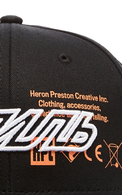 Shop Heron Preston Logo-embroidered Cotton Baseball Cap In Black