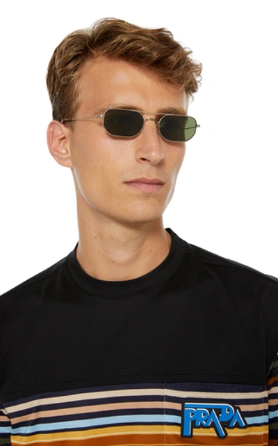 Oliver Peoples Indio Rectangle frame Metal Sunglasses In Gold ModeSens