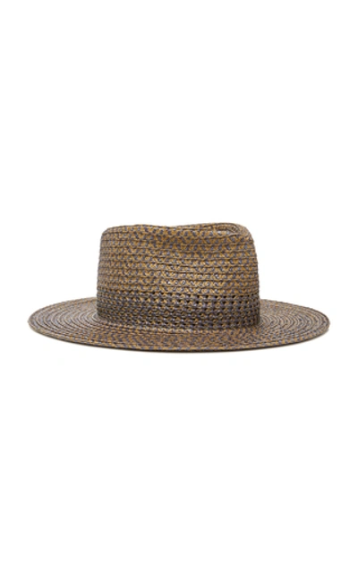 Shop Eric Javits Bayou Squishee Straw Fedora In Navy