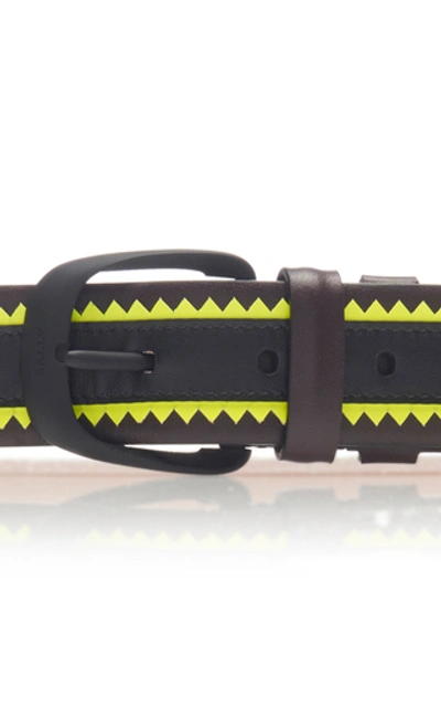 Shop Bally Baldon Leather Belt In Black