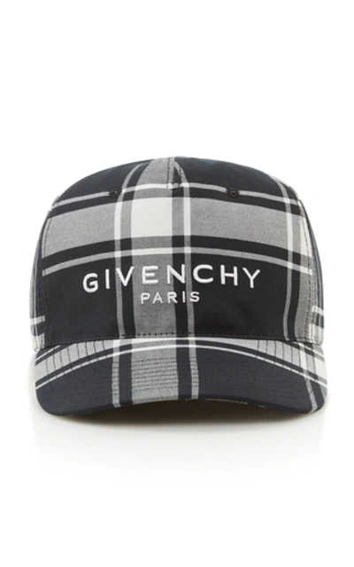 Shop Givenchy Logo-embroidered Checked Shell Baseball Cap In Plaid