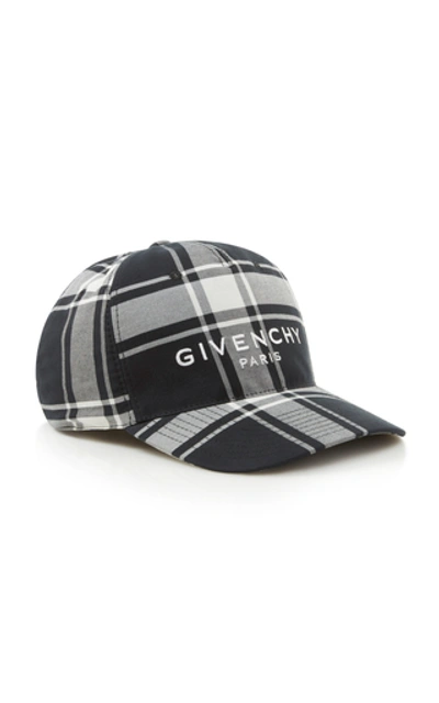 Shop Givenchy Logo-embroidered Checked Shell Baseball Cap In Plaid