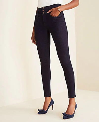 Shop Ann Taylor Sculpting Pocket High Rise Skinny Jeans In Classic Rinse Wash