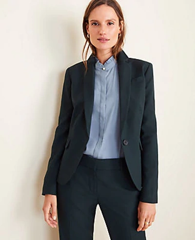 Shop Ann Taylor The One-button Blazer In Pine Needle Green