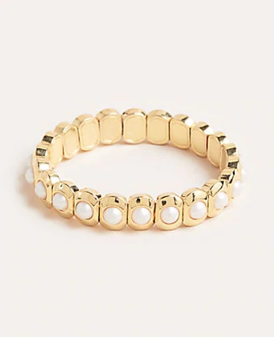 Shop Ann Taylor Pearlized Stretch Bracelet In Gold