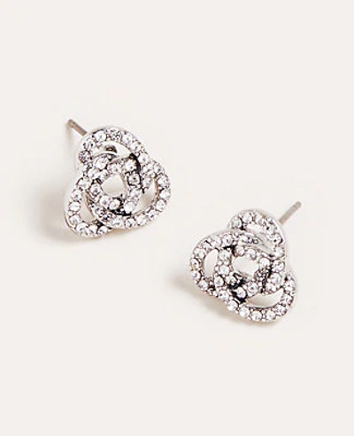 Shop Ann Taylor Knotted Metal Stud Earrings In Silver