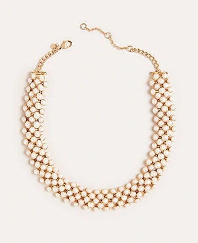 Shop Ann Taylor Pearlized Statement Necklace In White