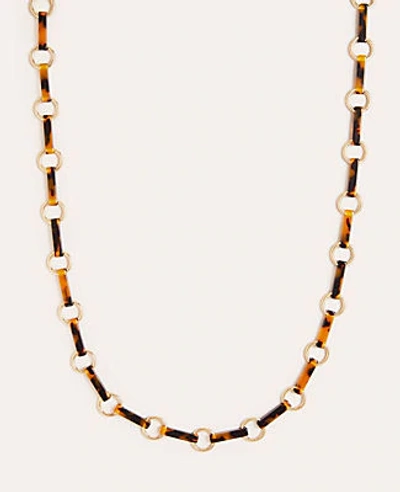 Shop Ann Taylor Tortoiseshell Print Bar Station Necklace In Brown