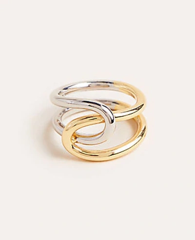 Shop Ann Taylor Two Tone Ring In Gold