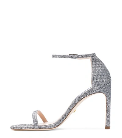 Shop Stuart Weitzman The Nudistsong Sandal In Silver Night Stars Lamé