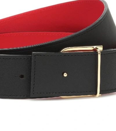 Shop Balmain Reversible Leather Belt In Black