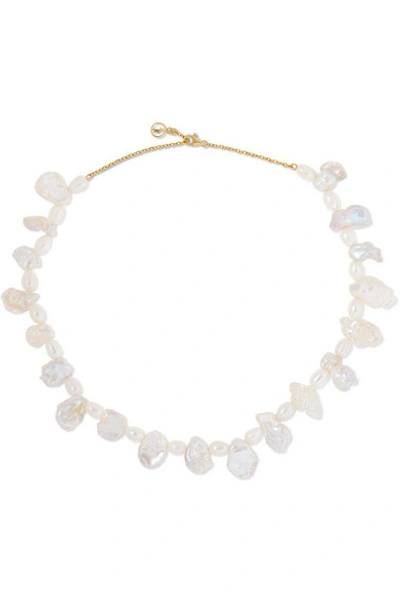 Shop Anissa Kermiche Gold-plated Pearl Necklace