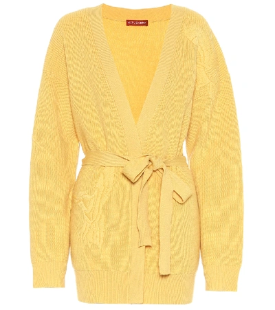 Shop Altuzarra Jareth Wool And Cashmere Cardigan In Yellow
