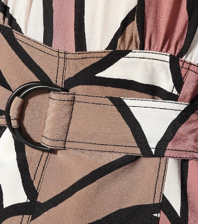 Shop Diane Von Furstenberg Nicola Printed Silk Midi Dress In Brown