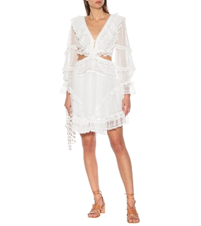 Shop Zimmermann Suraya Silk Dress In White