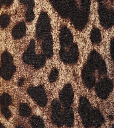 Shop Dolce & Gabbana Leopard-print Stretch-silk Crêpe Top