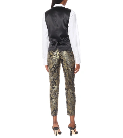 Shop Dolce & Gabbana Metallic Brocade Vest In Black