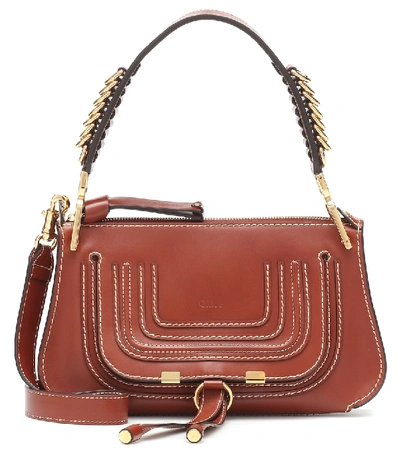 Shop Chloé Marcie Baguette Small Shoulder Bag In Brown