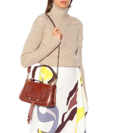 Shop Chloé Marcie Baguette Small Shoulder Bag In Brown