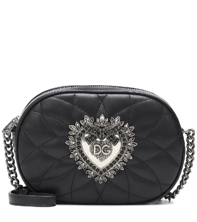 Shop Dolce & Gabbana Devotion Camera Leather Shoulder Bag In Black