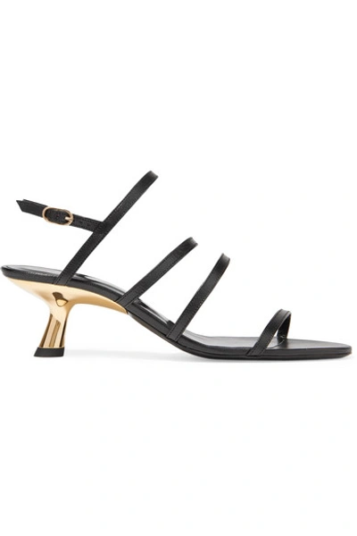 Shop Simon Miller Strappy Tee Leather Slingback Sandals In Black