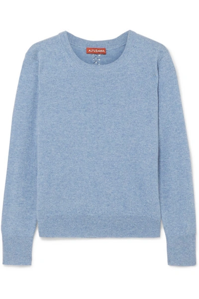 Shop Altuzarra Fillmore Cable-knit Cashmere Sweater In Blue