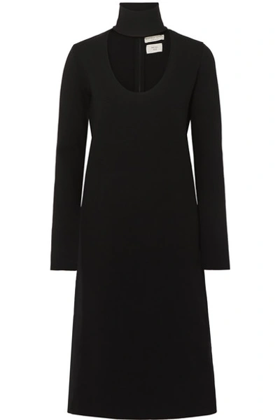 Shop Bottega Veneta Cutout Stretch-knit Dress In Black