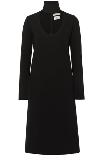 Bottega Veneta Wool-blend Turtleneck Midi Dress In Black