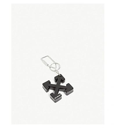 Shop Off-white Arrow Logo Rubber Keyring In Black