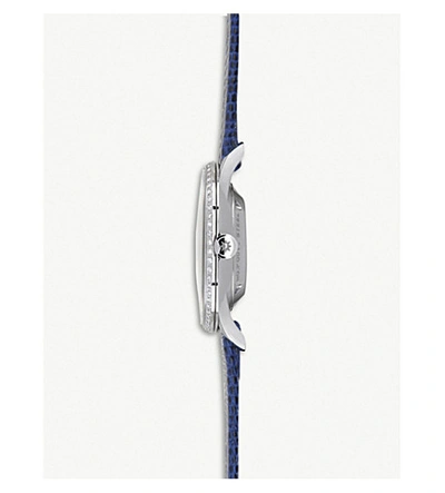 Shop Junghans 027/4846.00 Meister Damen Stainless Steel And Leather Watch In Blue