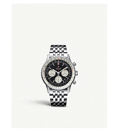 Shop Breitling Ab0121211b1a1 Navitimer 1 B01 Chronograph 43 Stainless Steel Watch In Black